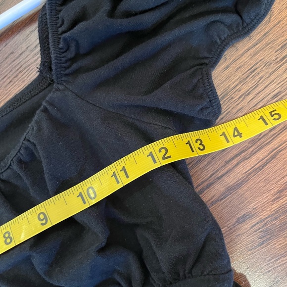 Black Babydoll Tie Top Vintage Witchy Goth Emo Vampire Basic Retro Y2K 90s - Picture 8 of 9